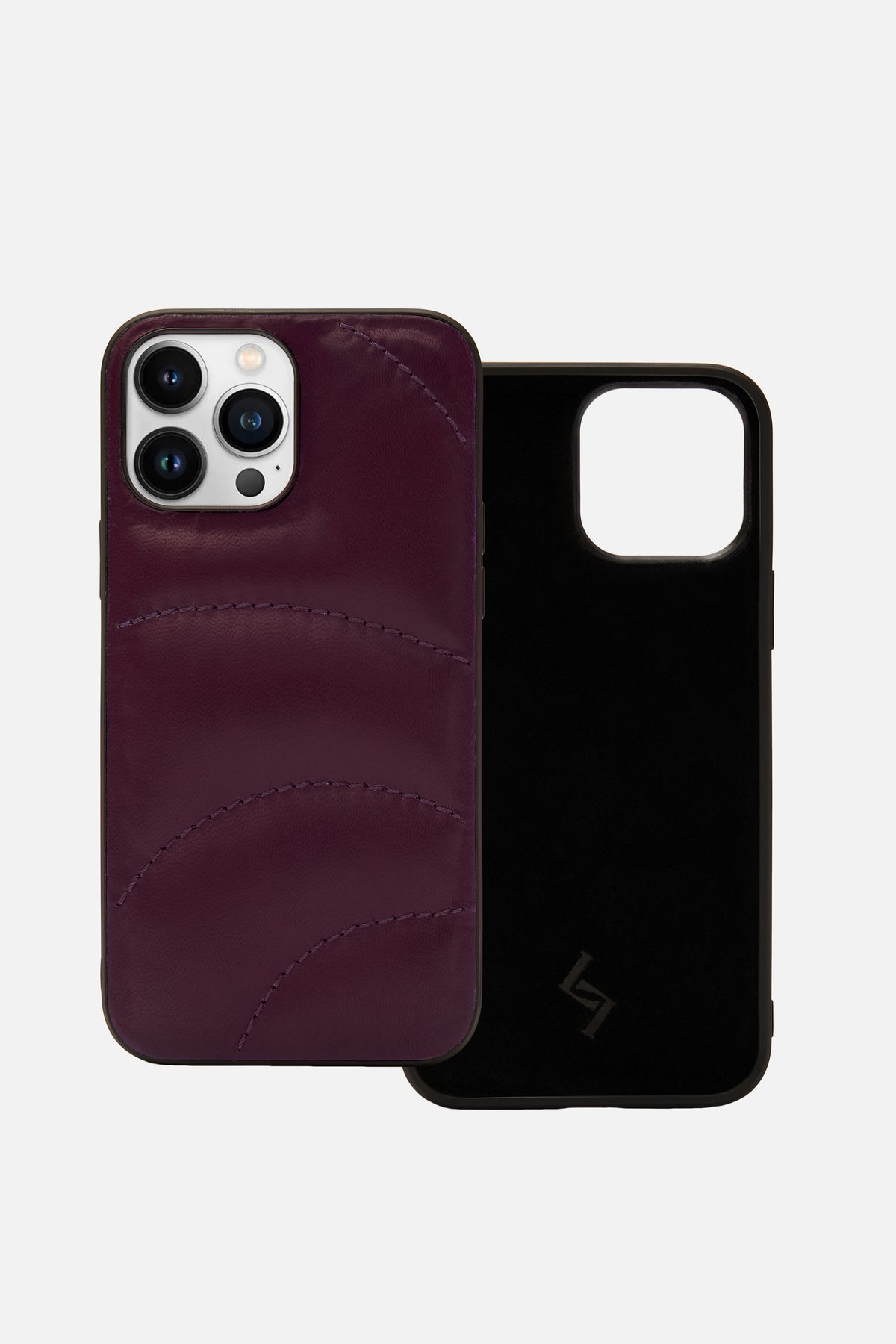 iPhone Case Quilted - Curvy Puffy - Plum