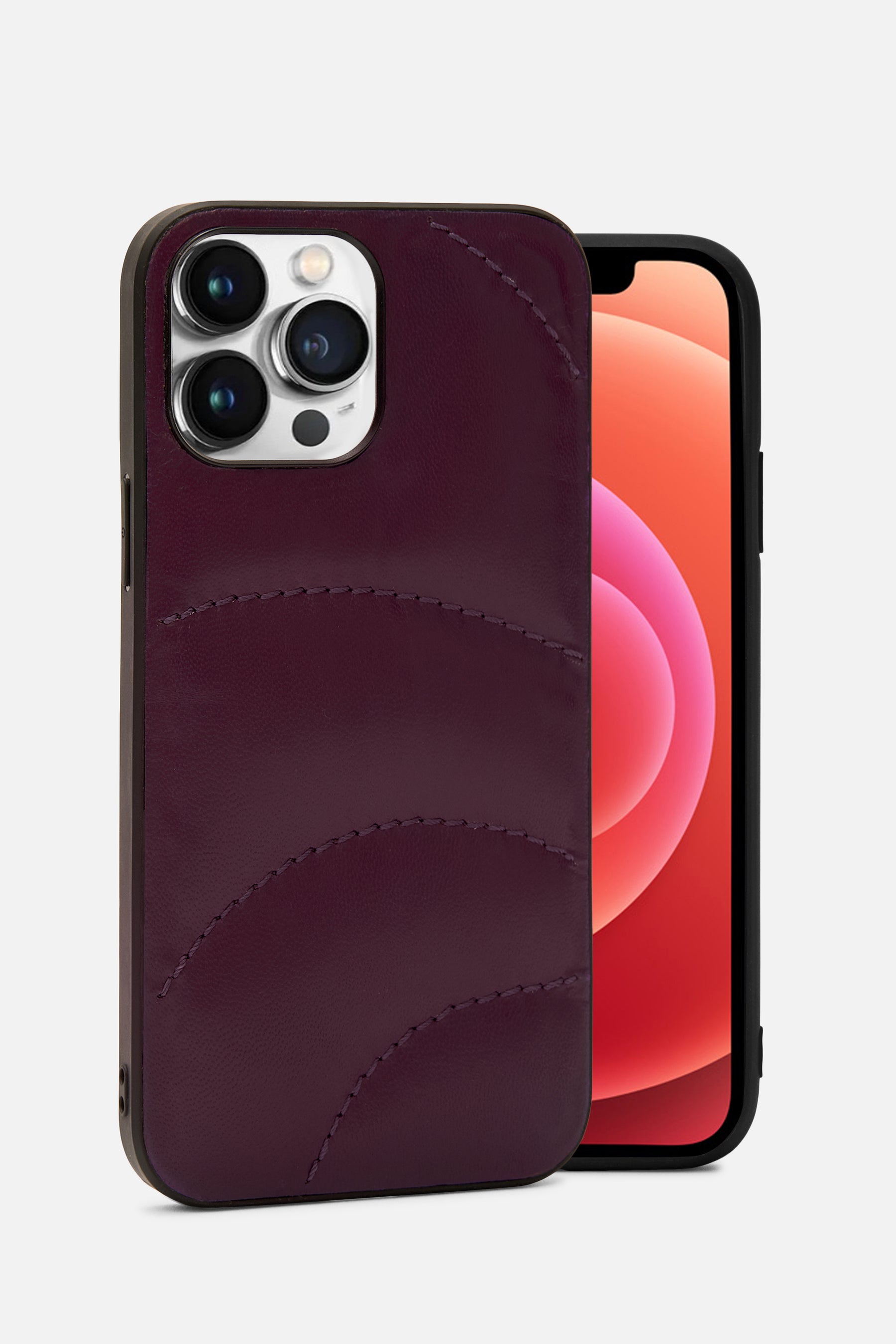 Iphone Case Quilted - Curvy Puffy - Plum