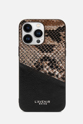 Iphone Case - Dual Tone - Black & Python Print