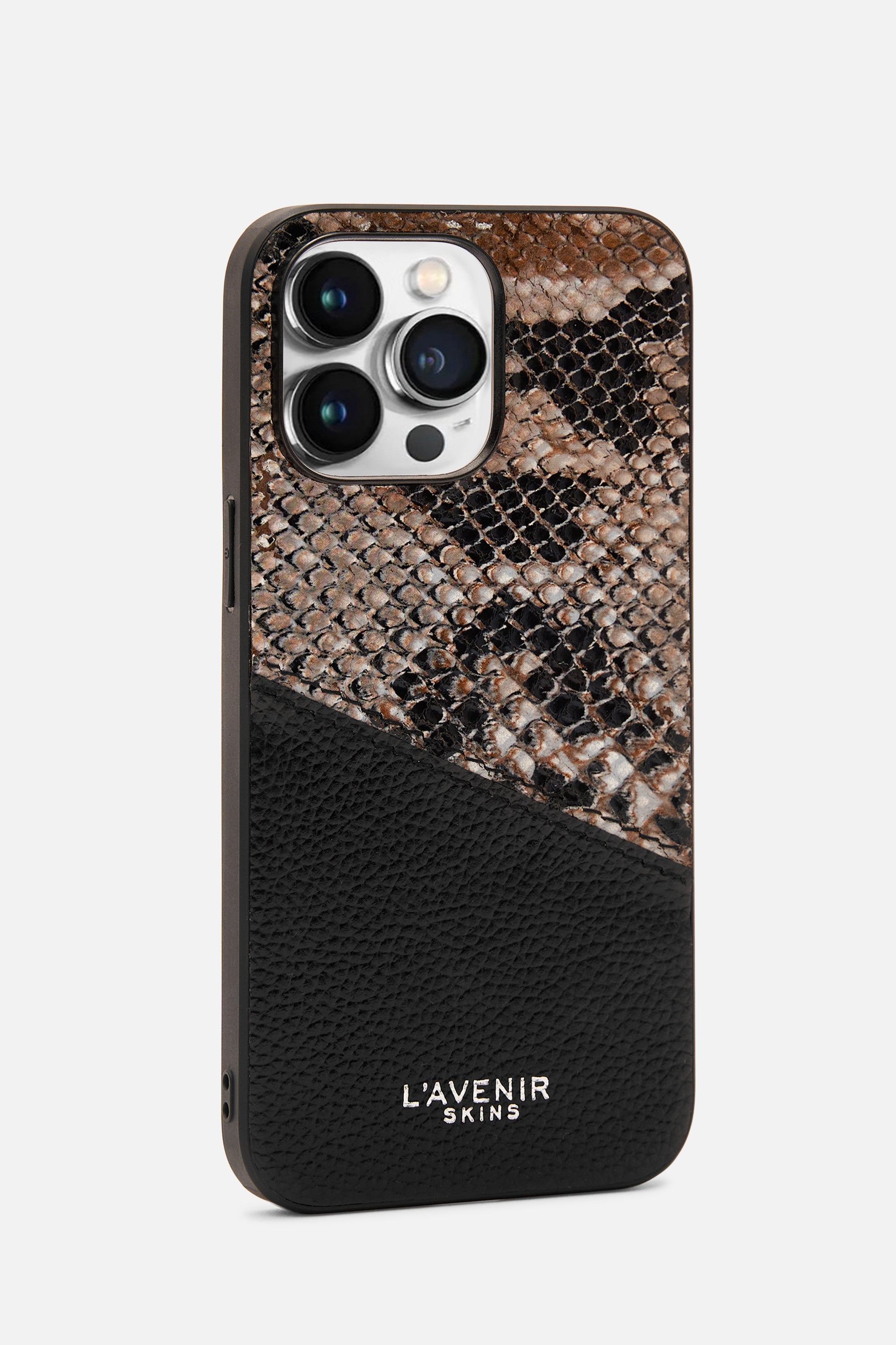 iPhone Case - Dual Tone - Black & Python Print