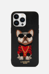 Iphone Case - Frenchie Bull Dog - Gangster Version - Black
