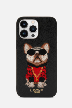 iPhone Case - Frenchie Bull Dog - Gangster Version - Black