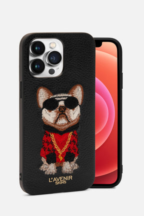 Iphone Case - Frenchie Bull Dog - Gangster Version - Black