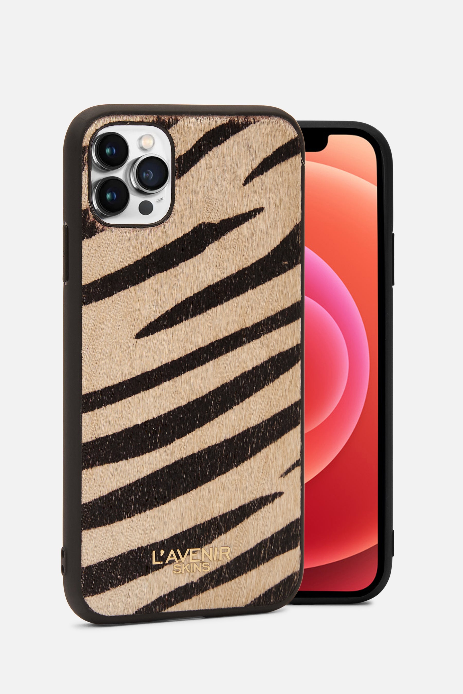 I PHONE CASE - HAIR ON LEATHER - ZEBRA PRINT