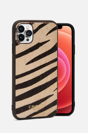 I PHONE CASE - HAIR ON LEATHER - ZEBRA PRINT