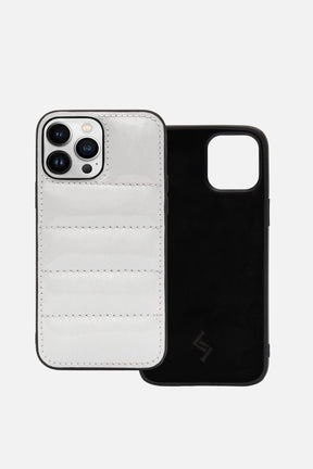 iPhone Puffer Case - Quilted - Duck White Patent