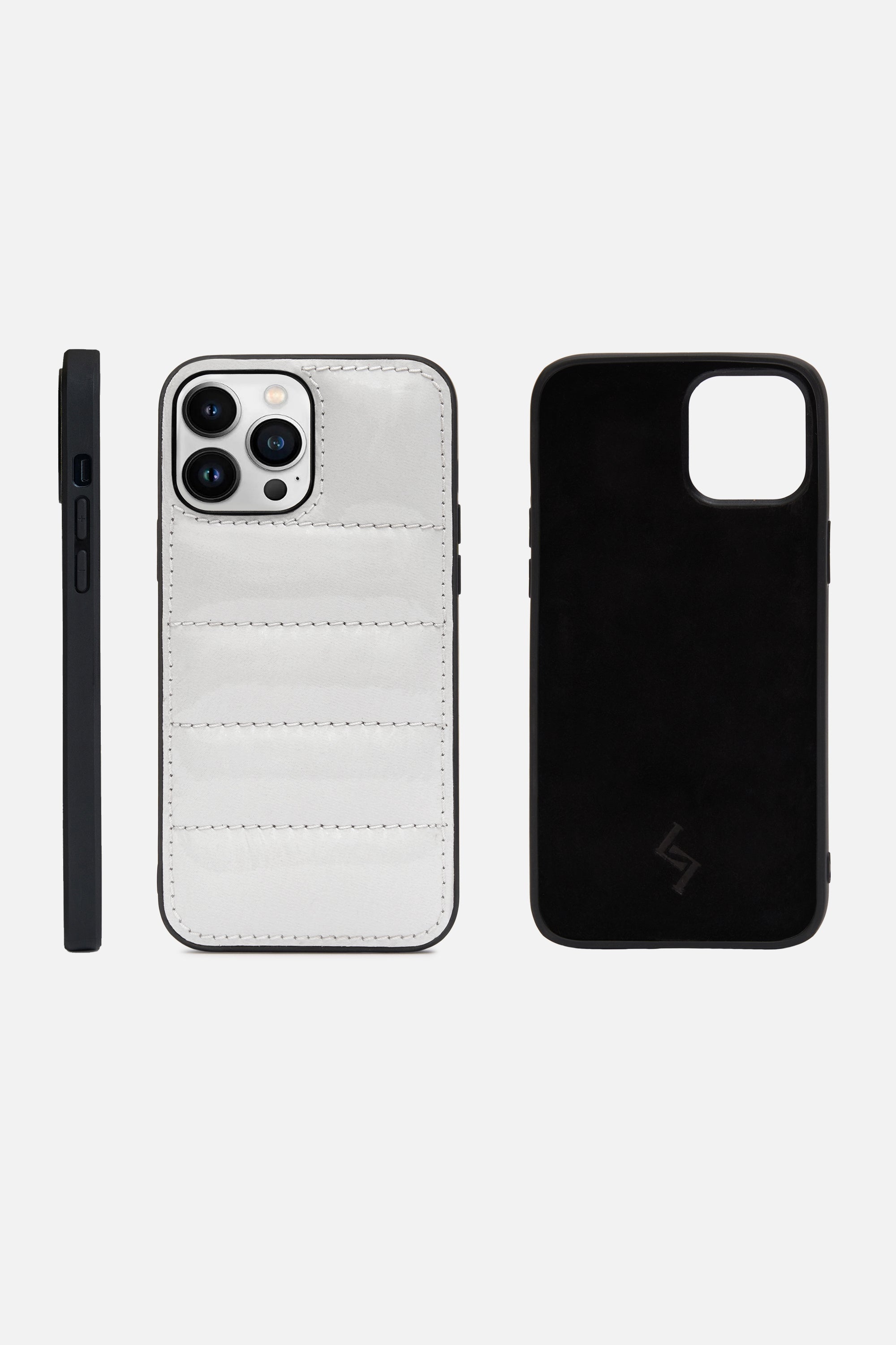 iPhone Puffer Case - Quilted - Duck White Patent