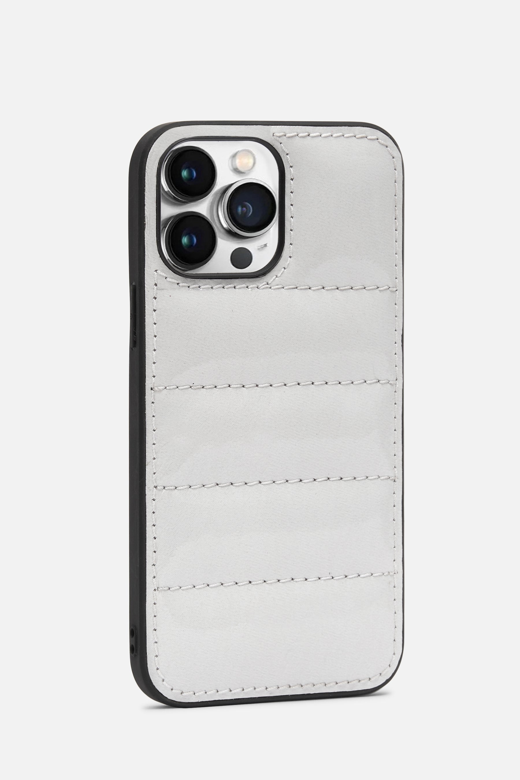 iPhone Puffer Case - Quilted - Duck White Patent