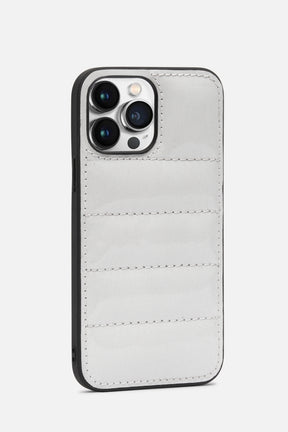 iPhone Puffer Case - Quilted - Duck White Patent