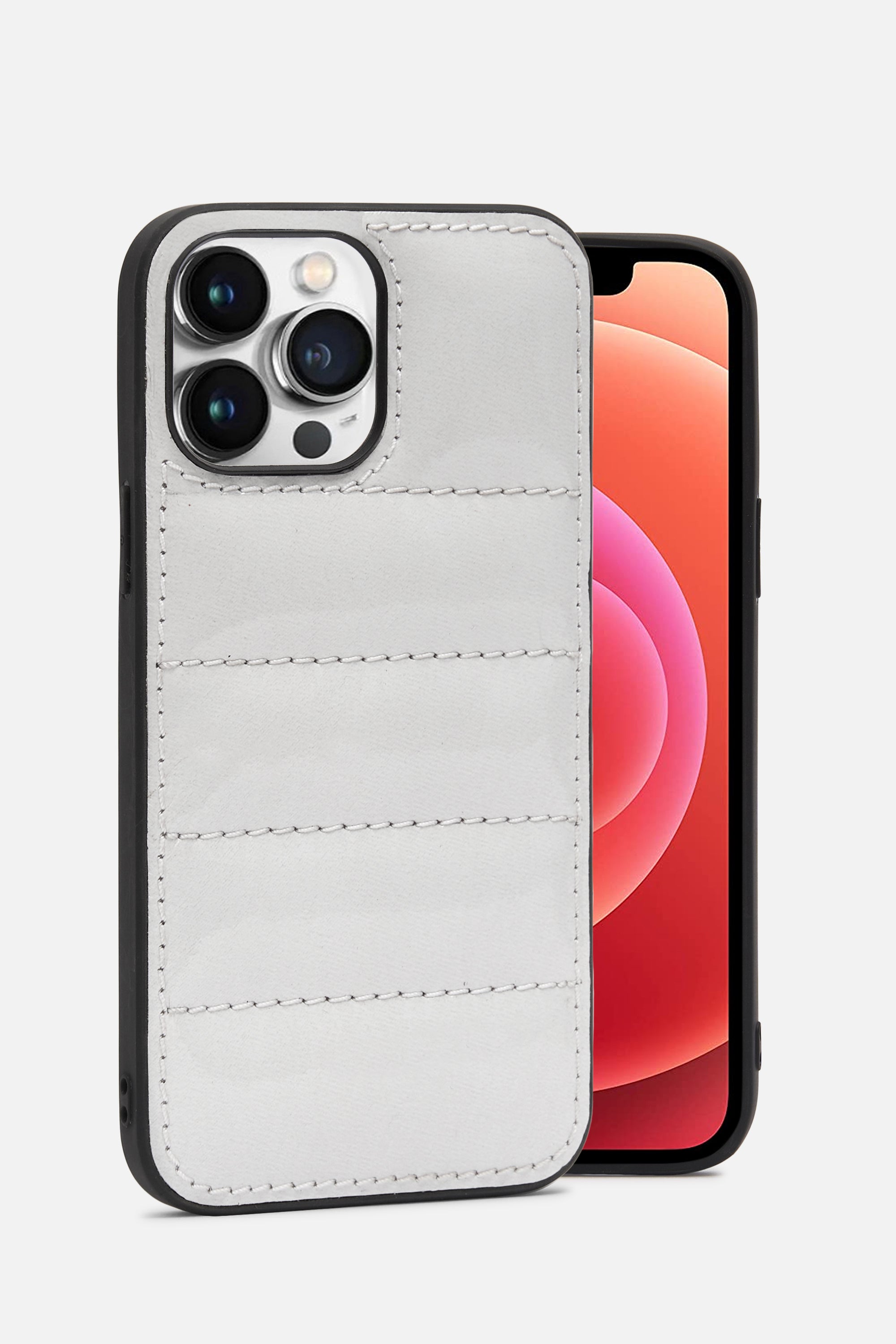 iPhone Puffer Case - Quilted - Duck White Patent