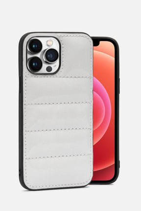 iPhone Puffer Case - Quilted - Duck White Patent