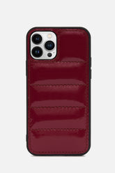 iPhone Puffer Case - Quilted - Sangria Red Patent