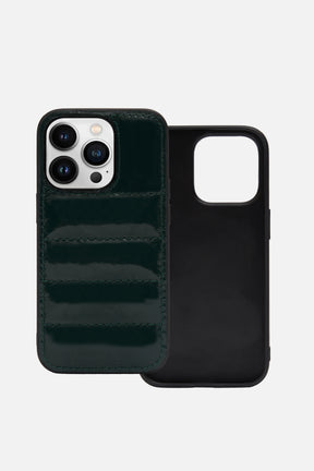 iPhone Puffer Case - Quilted - Sacramento Patent Green