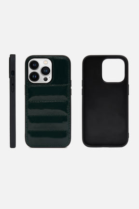 iPhone Puffer Case - Quilted - Sacramento Patent Green