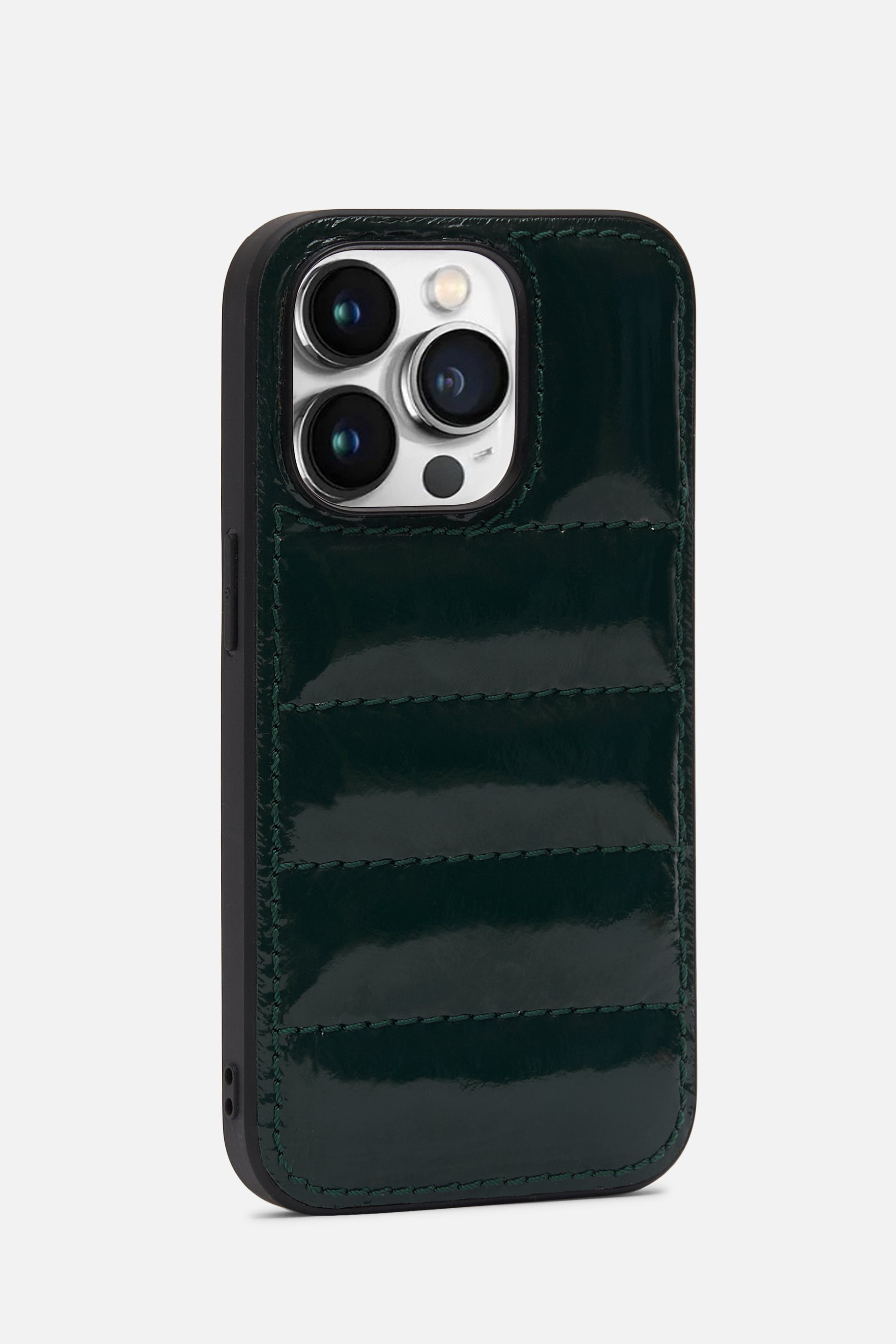 iPhone Puffer Case - Quilted - Sacramento Patent Green