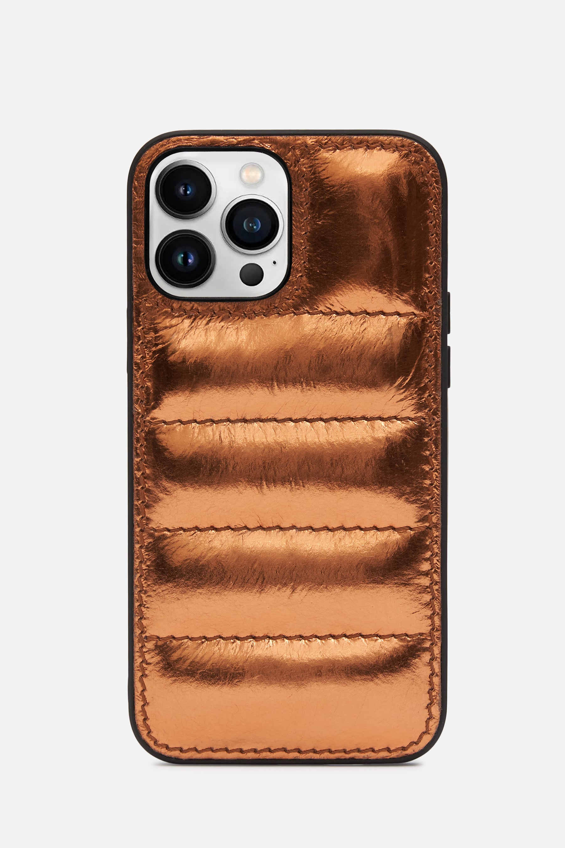 iPhone Puffer Case - Quilted - Curry Gold Metallic