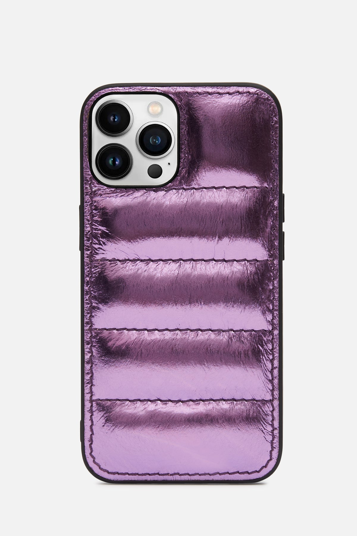 iPhone Puffer Case - Quilted - Iris Purple Metallic