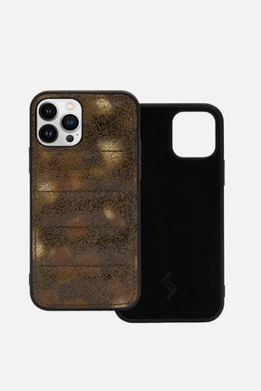 iPhone Puffer Case - Quilted - Ancient Rust Metallic