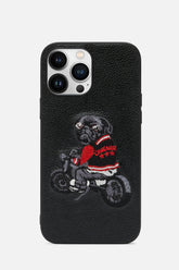 Iphone Case - Biker Pug Dog Version- Black