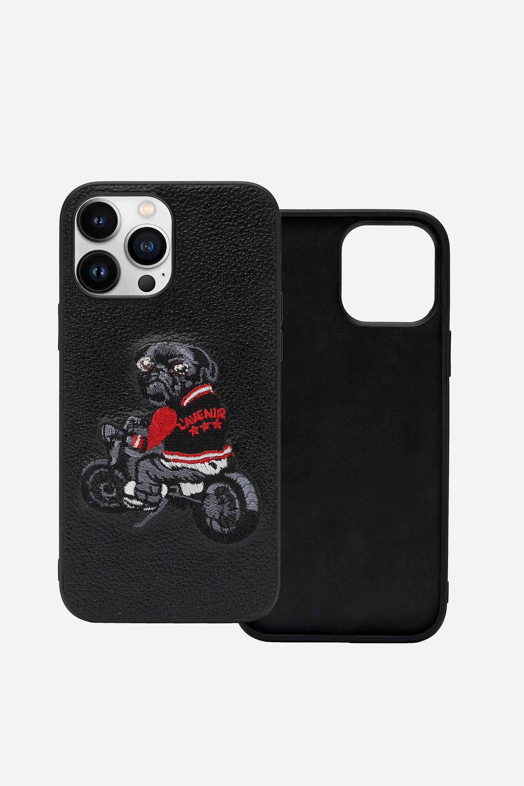 Iphone Case - Biker Pug Dog Version- Black