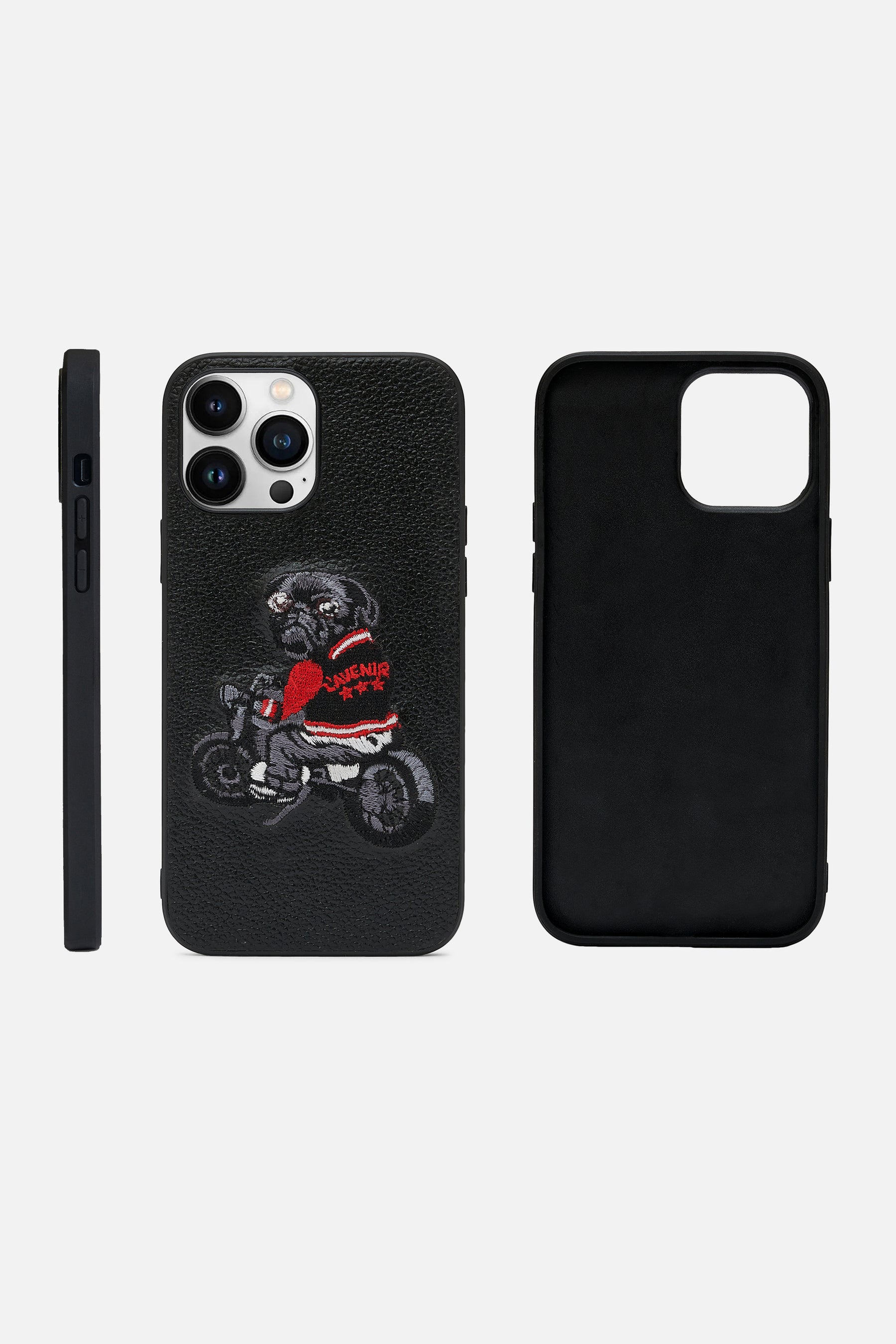 iPhone Case - Biker Pug Dog Version- Black