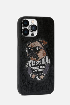Iphone Case - Thug Pug Version- Black