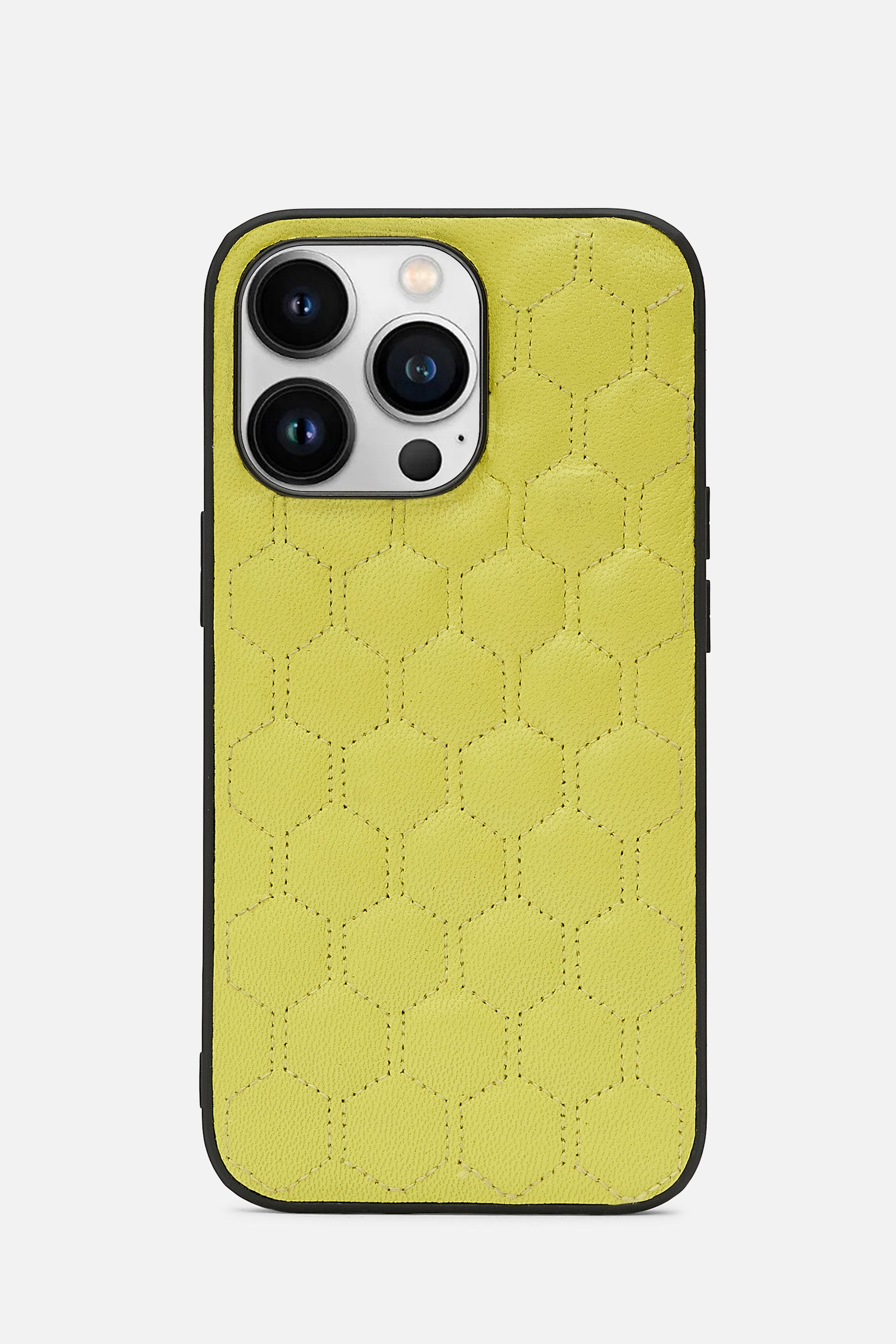 iPhone  Case - Honeycomb Quilting - Snapchat Yellow