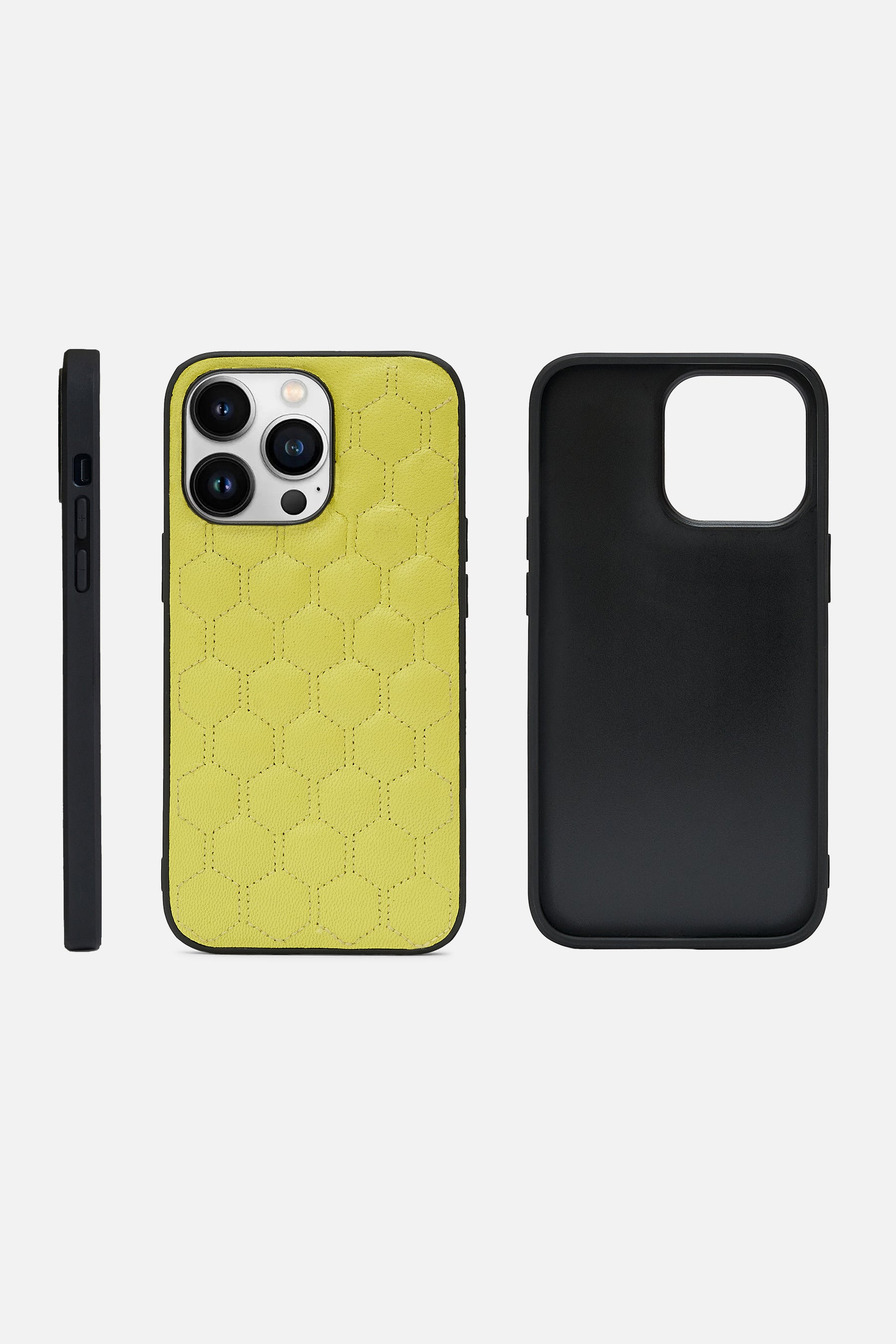 iPhone  Case - Honeycomb Quilting - Snapchat Yellow