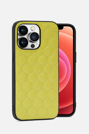 iPhone  Case - Honeycomb Quilting - Snapchat Yellow