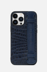 Iphone Case With Strap - Croco Ocean Caven Blue