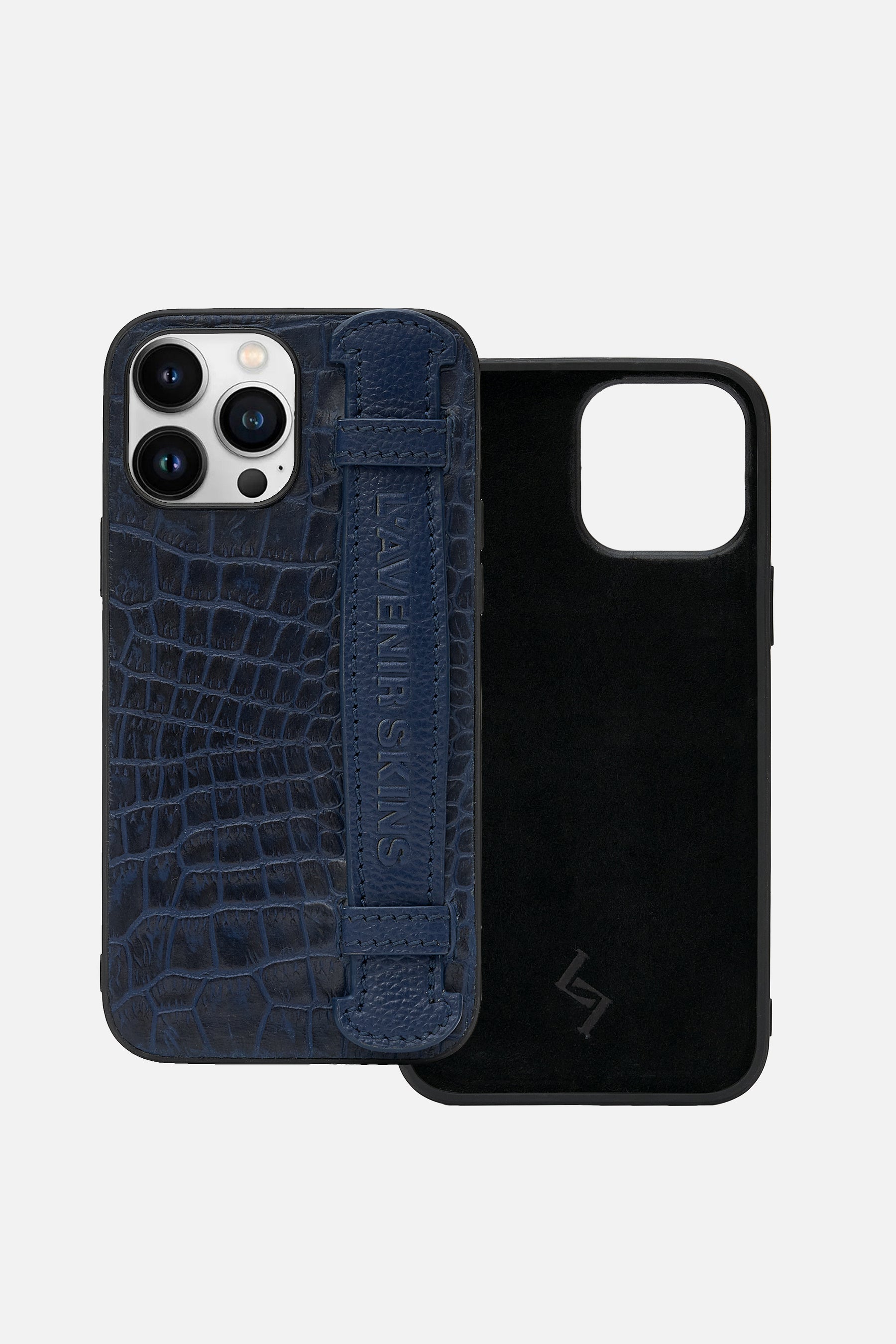 iPhone Case With Strap - Croco Ocean Caven Blue