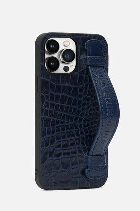 Iphone Case With Strap - Croco Ocean Caven Blue