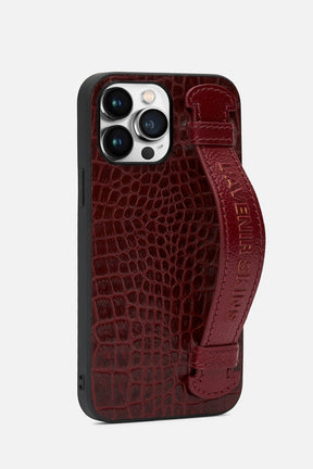 Iphone Case With Strap - Croco Red Potting Soil