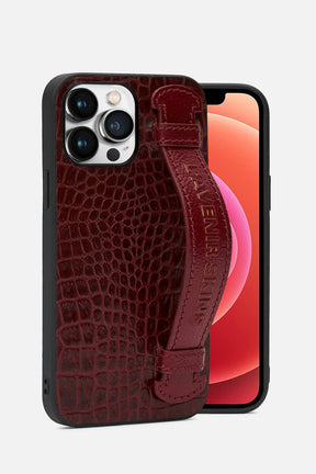 Iphone Case With Strap - Croco Red Potting Soil