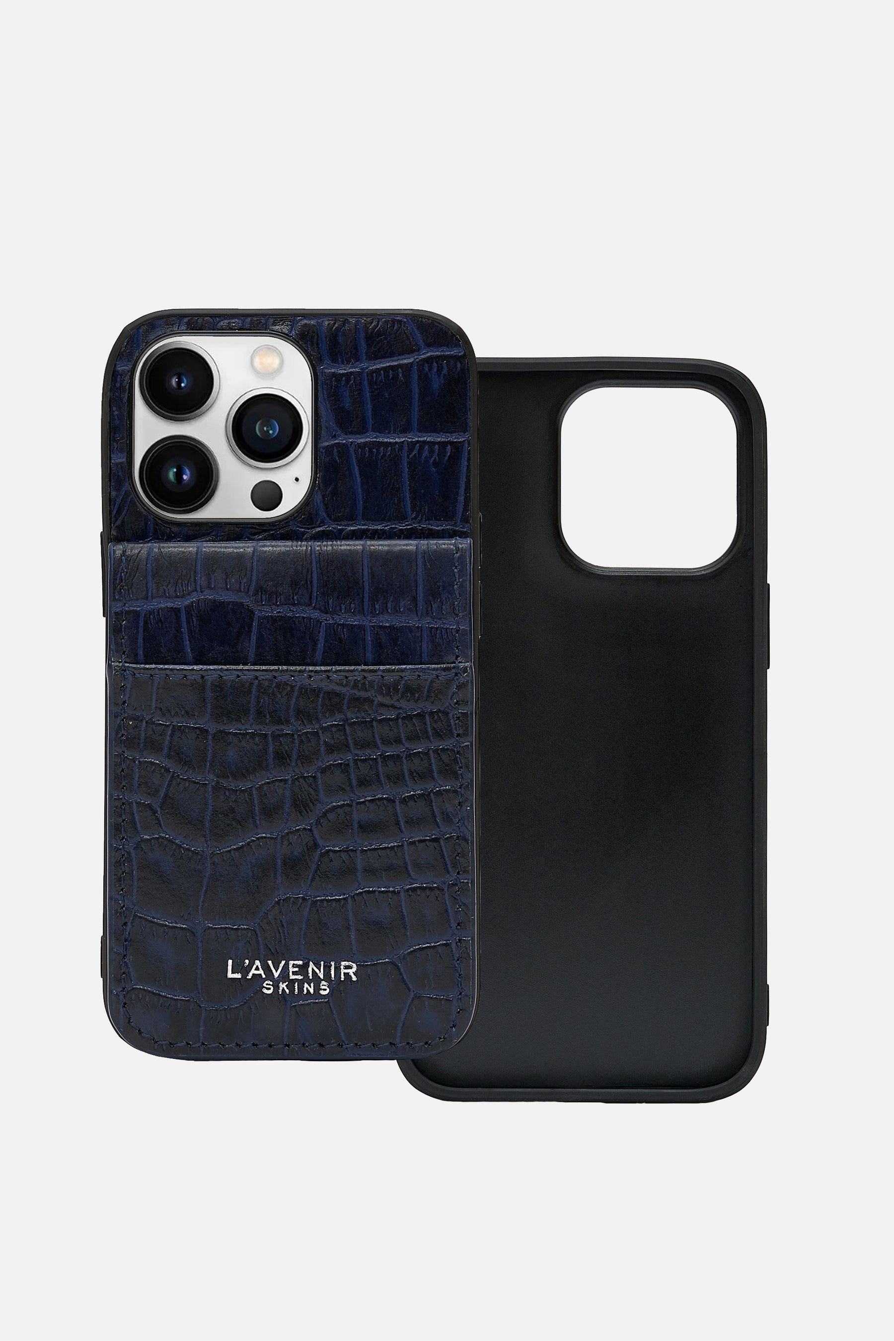Iphone  Wallet Case - Croco Ocean Caven Blue