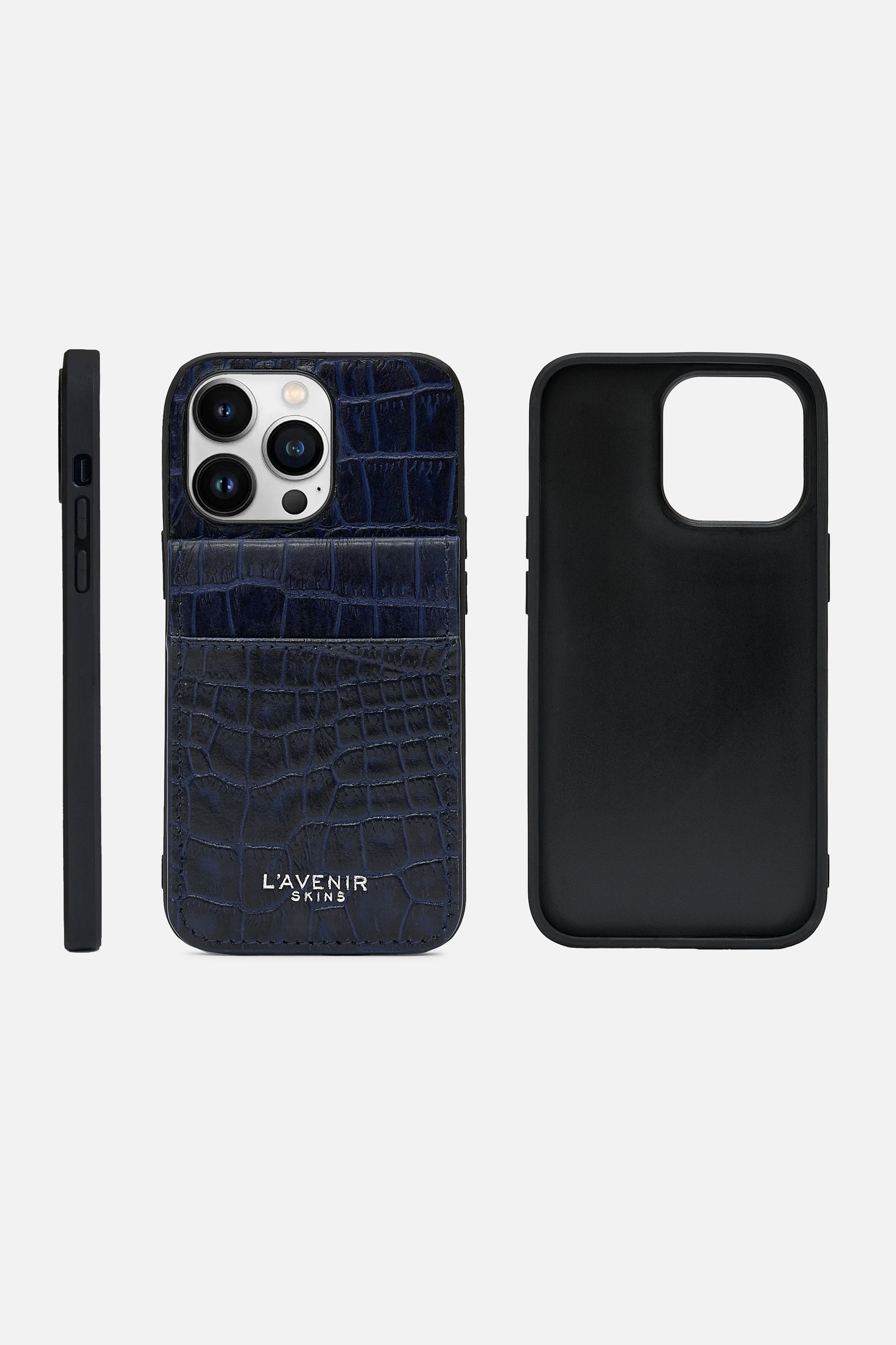 iPhone Wallet Case - Croco Ocean Caven Blue