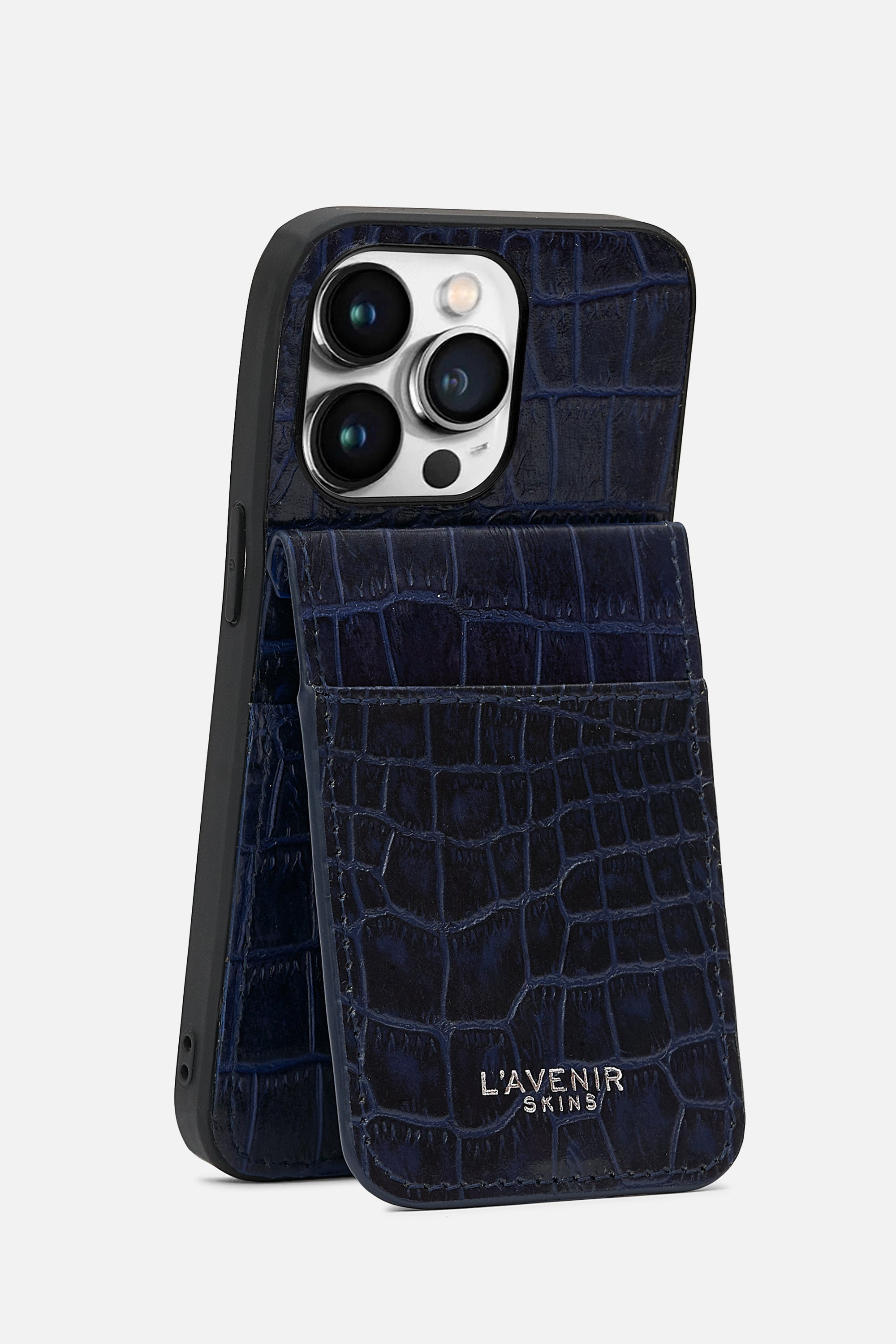 iPhone Wallet Case - Croco Ocean Caven Blue