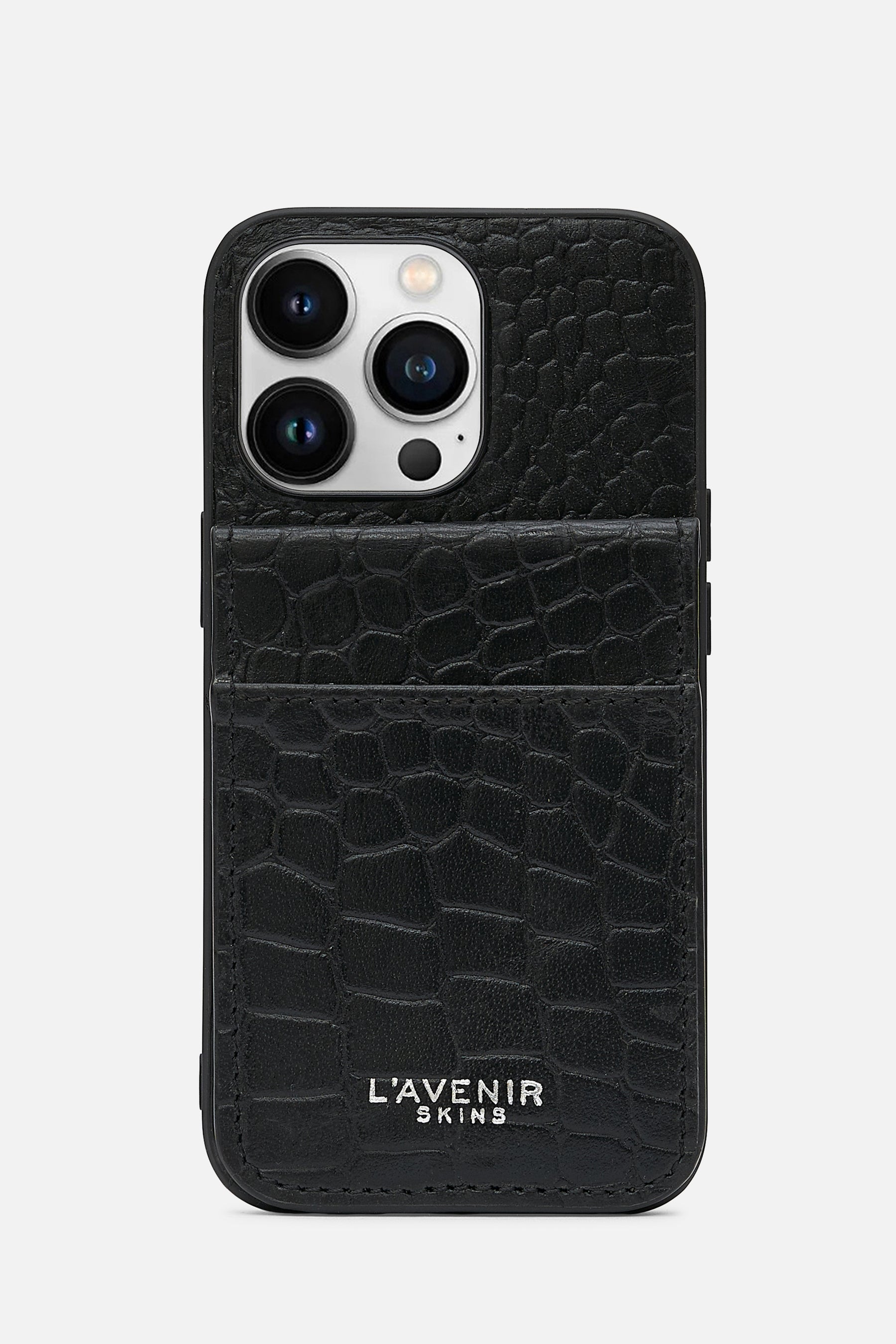 Iphone  Wallet Case - Croco Black