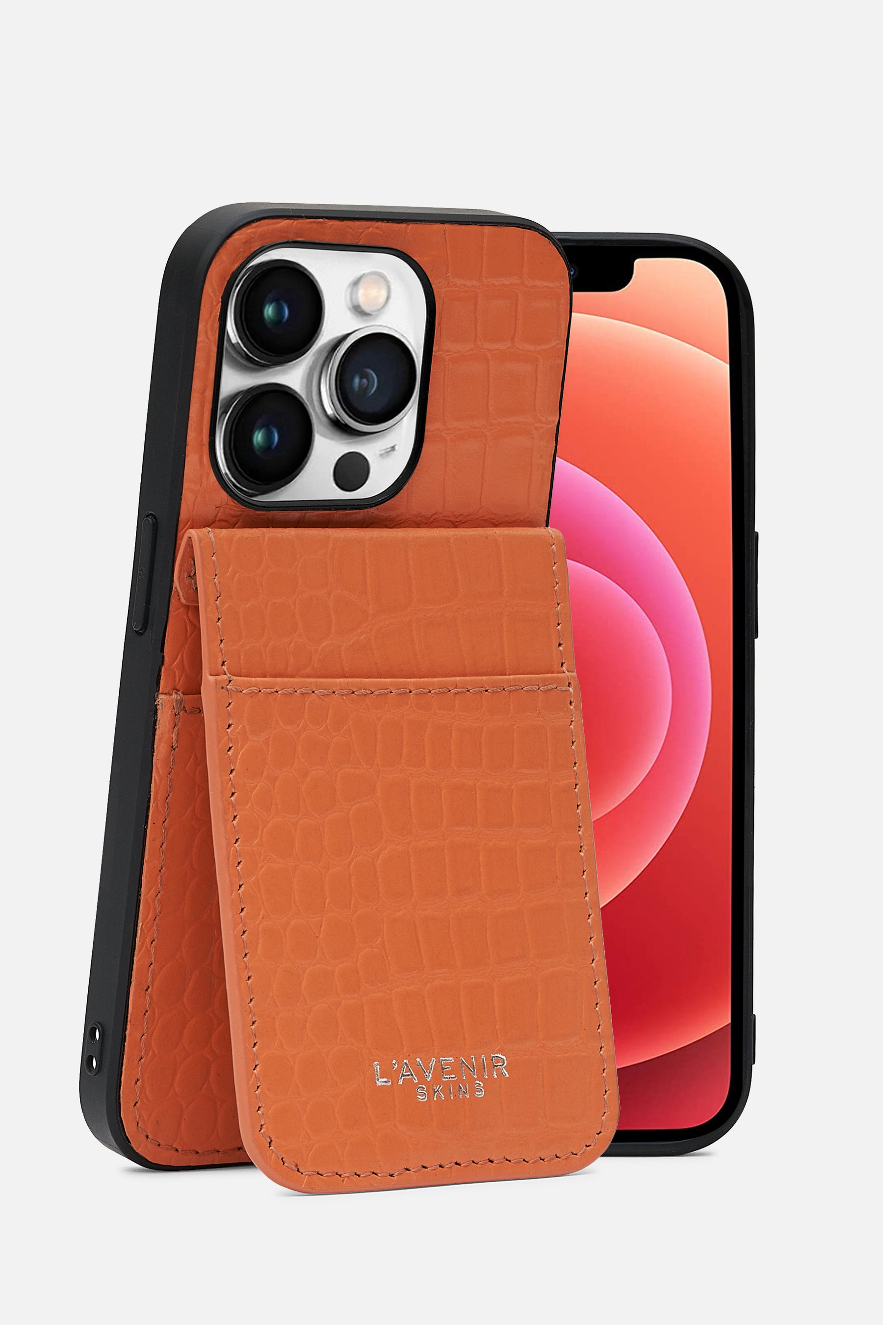 iPhone  Wallet Case - Croco Apricot Crush