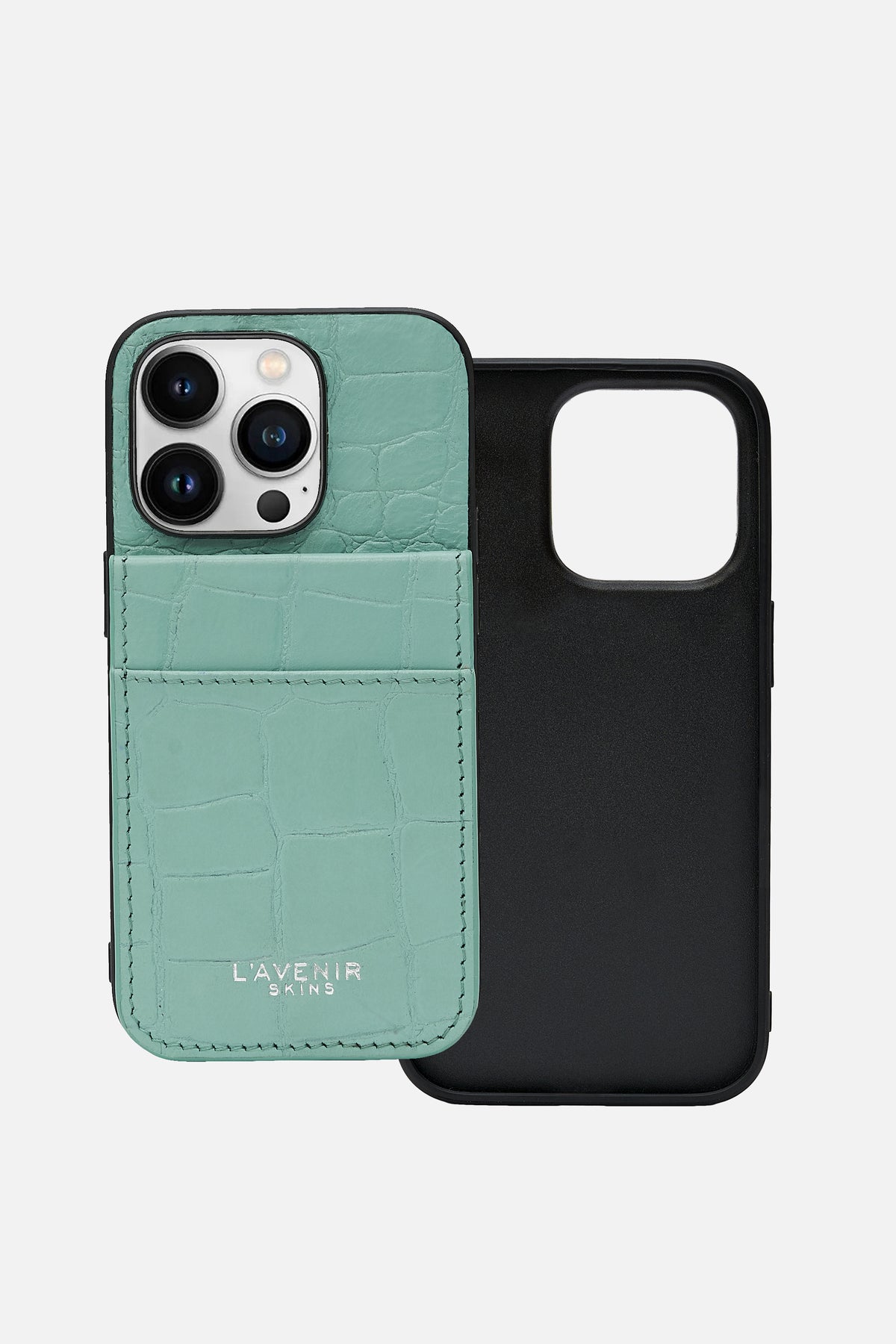 iPhone Wallet Case - Croco Teacup Teal