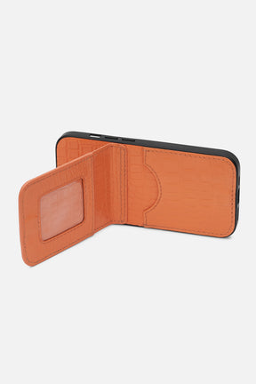 Iphone  Wallet Case - Croco Apricot Crush