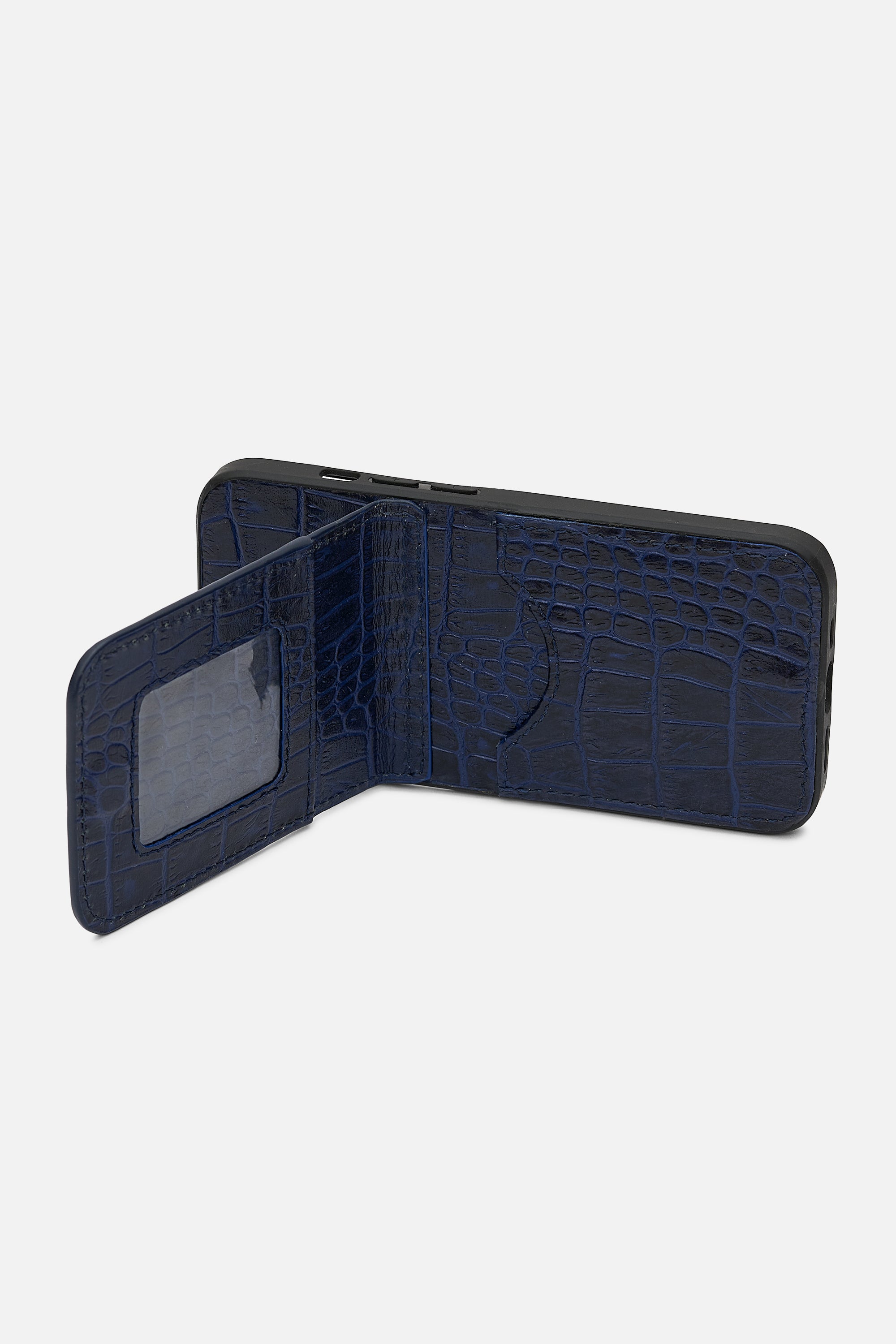 iPhone Wallet Case - Croco Ocean Caven Blue