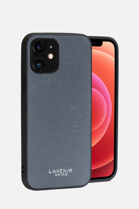 IPHONE SOLID CASE - OSTRICH  LEATHER - GREY