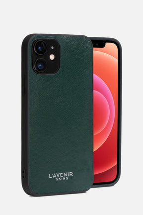 iPhone Solid Case - Forest Green - Lamb Smooth Leather