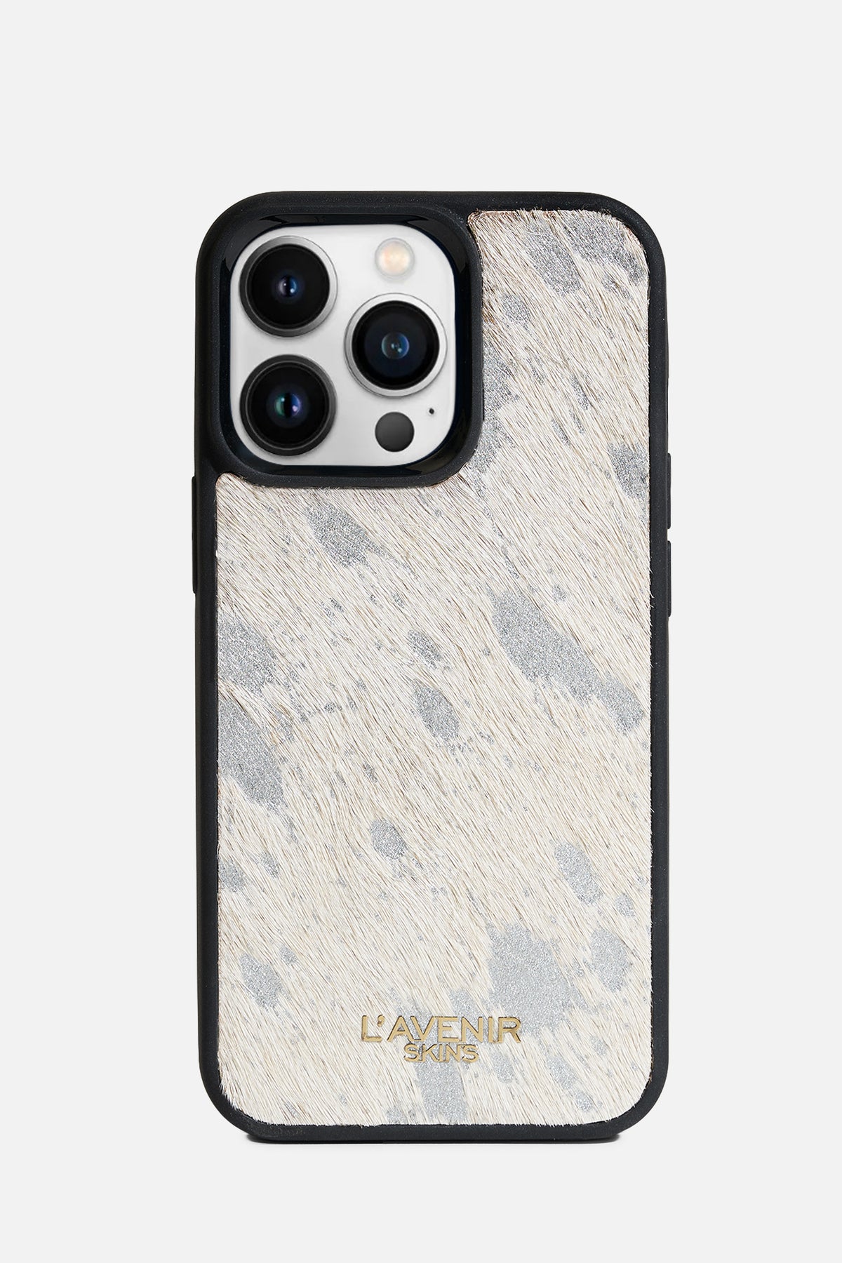 IPHONE CASE - HAIR ON LEATHER - WHITE