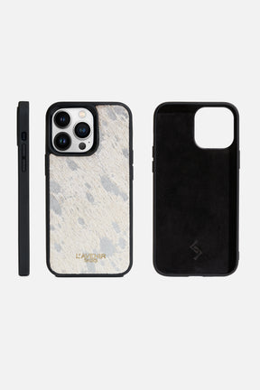IPHONE CASE - HAIR ON LEATHER - WHITE