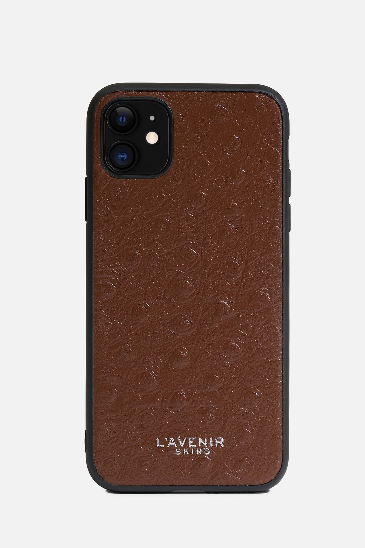 iPhone Solid Case - Ostrich Leather - Brown