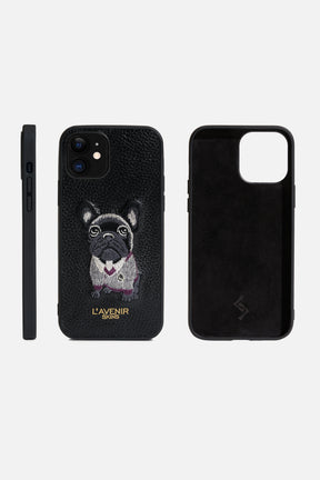 iPhone Case - French Bulldog College Version - Black