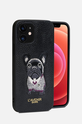 iPhone Case - French Bulldog College Version - Black