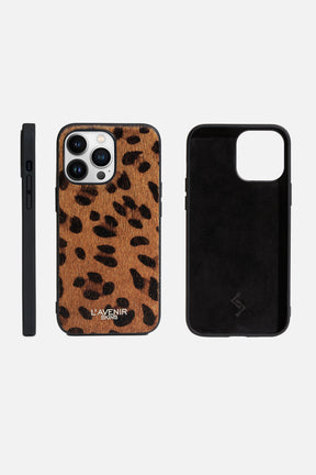 iPhone Case  - Hair On Leather - Leopard Print